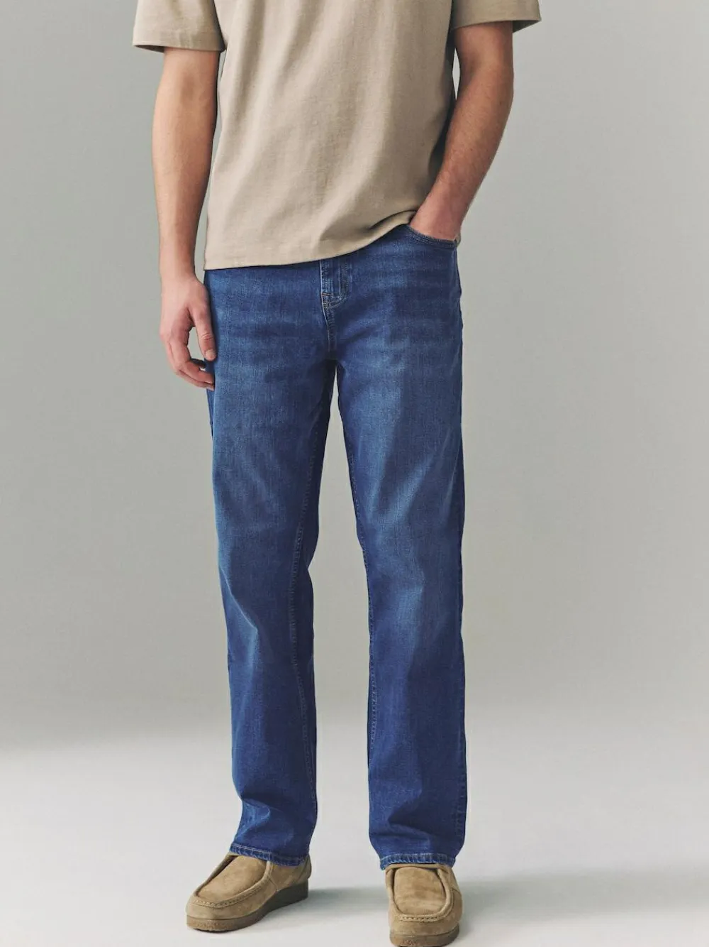 Best Next Blue Authentic Single Straight Fit Classic Stretch Jeans