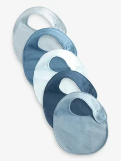 Outlet Next Blue Baby 100% Cotton Bibs 5 Pack