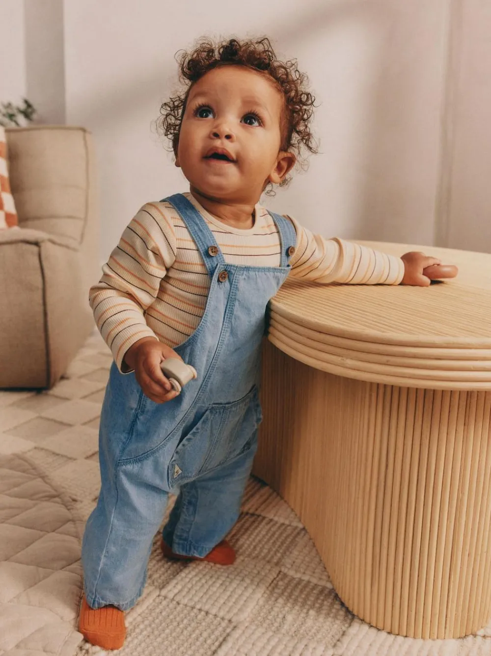 Hot Next Baby Denim Dungarees and Bodysuit Set (0mths-2yrs) Blue