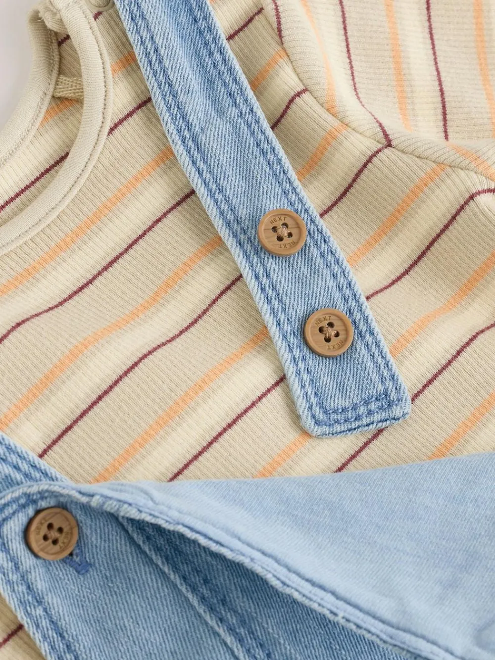 Hot Next Baby Denim Dungarees and Bodysuit Set (0mths-2yrs) Blue