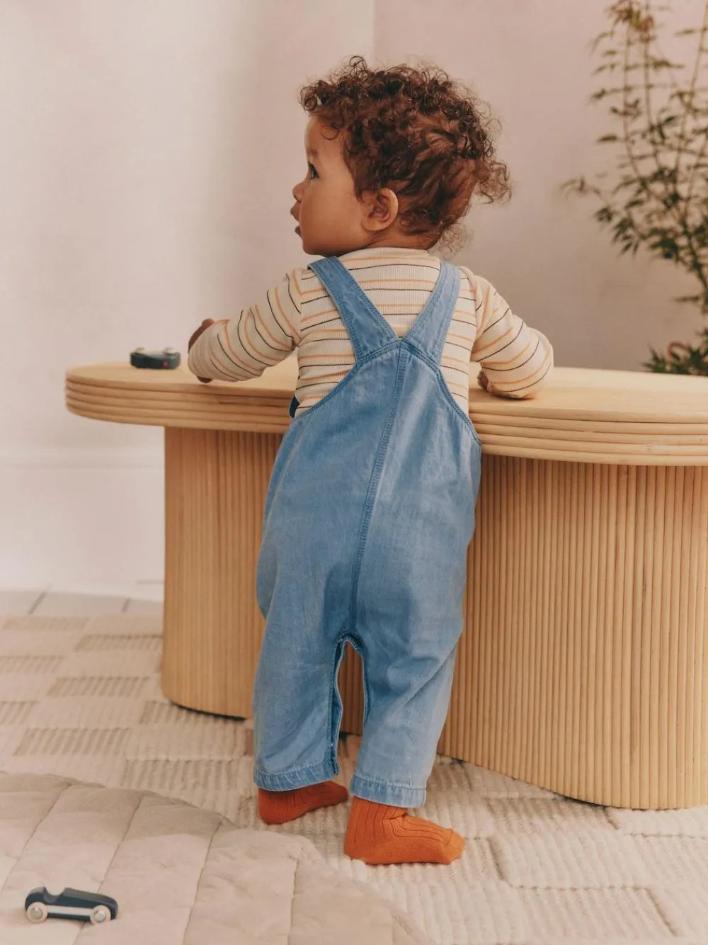 Hot Next Baby Denim Dungarees and Bodysuit Set (0mths-2yrs) Blue