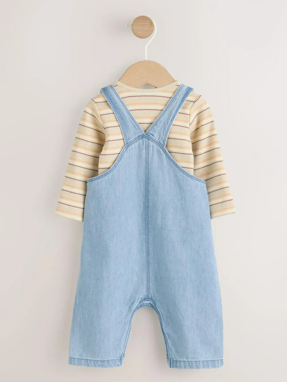 Hot Next Baby Denim Dungarees and Bodysuit Set (0mths-2yrs) Blue