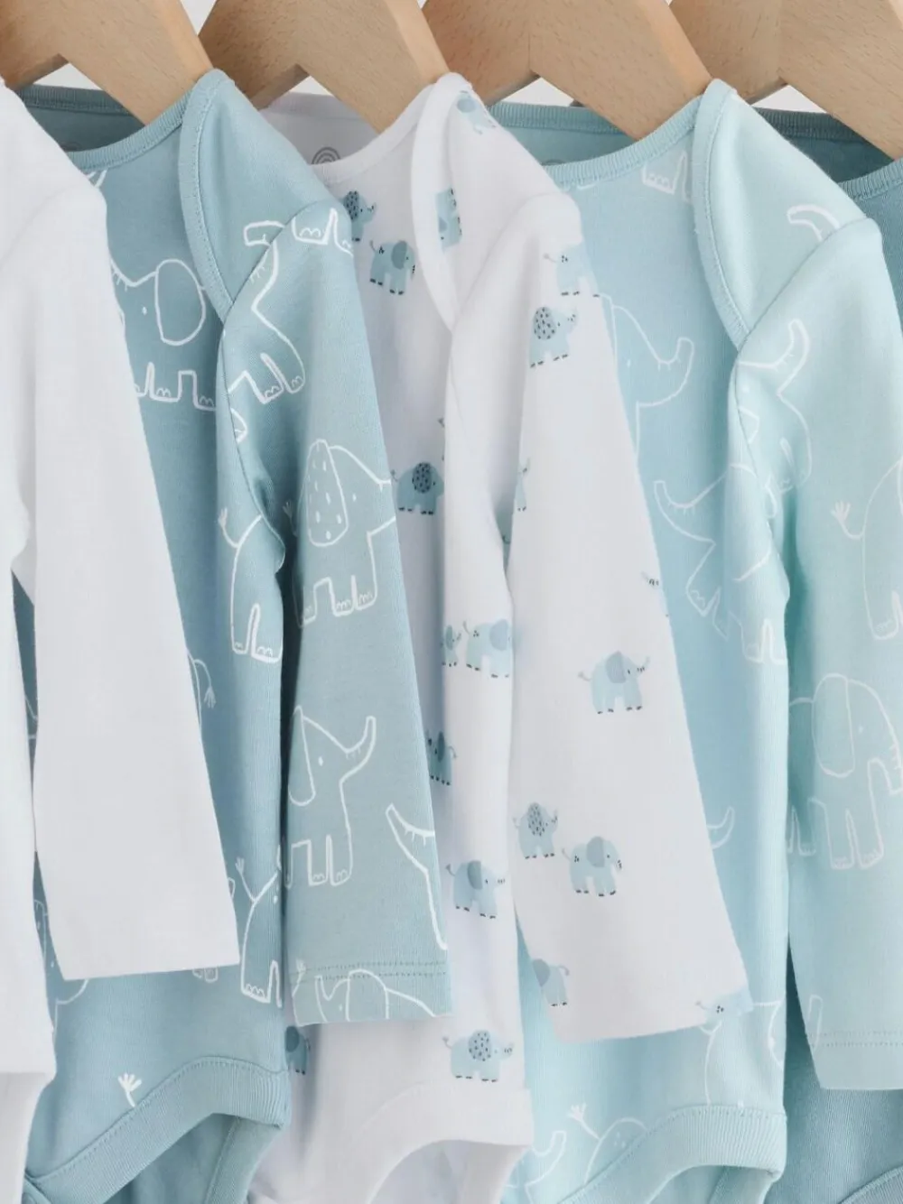 Discount Next Blue Baby Elephant Long Sleeved Bodysuits 5 Pack