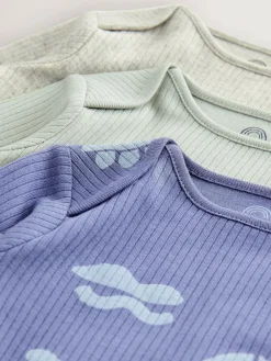 Best Next Blue Baby Hip Dysplasia Long Sleeve Bodysuits 3 Pack