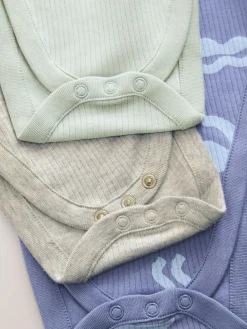 Best Next Blue Baby Hip Dysplasia Long Sleeve Bodysuits 3 Pack