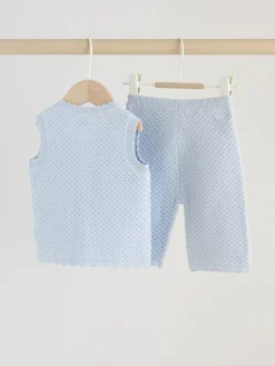 Next Blue Baby Knitted Top and Leggings Set 2 Piece (0mths-2yrs)^ Sets & Coords|Knitwear