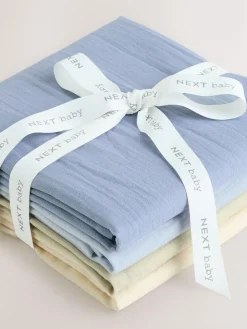 Hot Next Baby Muslins Cloths 4 Pack Blue