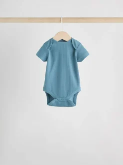Next Blue Baby Short Sleeve Bodysuits 5 Pack^BOY Newborn Clothing|Multipacks