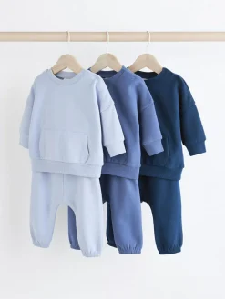 Next Blue Baby Sweatshirt and Joggers Set 6 Piece (0mths-3yrs)