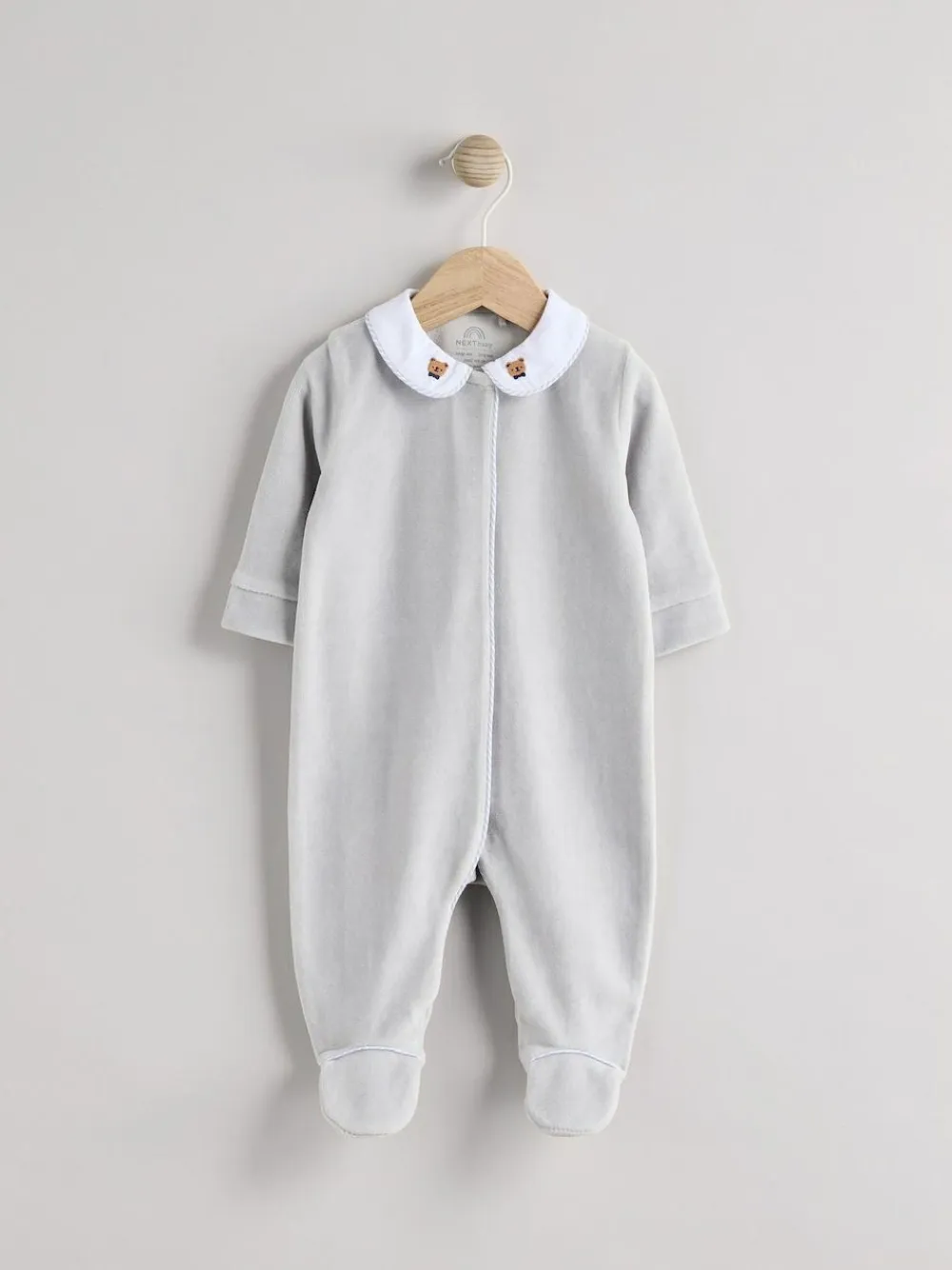 Next Blue Baby Teddy Bear Textured Sleepsuit (0mths-3yrs)