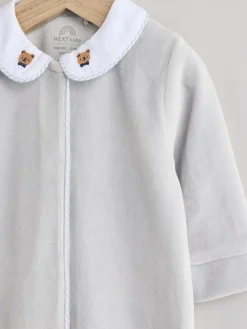 Next Blue Baby Teddy Bear Textured Sleepsuit (0mths-3yrs)
