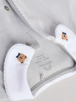 Next Blue Baby Teddy Bear Textured Sleepsuit (0mths-3yrs)