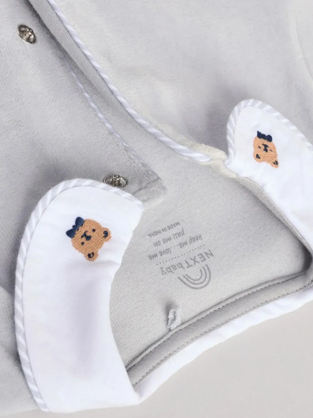 Next Blue Baby Teddy Bear Textured Sleepsuit (0mths-3yrs)