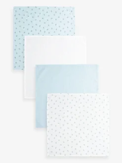 Clearance Next Baby Muslins Cloths 4 Pack Blue Bear
