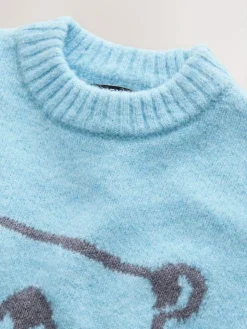 Clearance Next Blue Bear Character Knitted Crew Neck Jumper (3mths-7yrs)