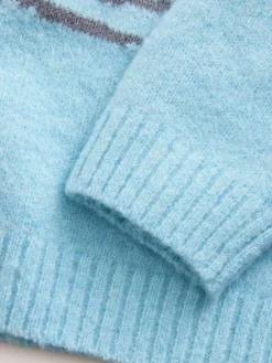Clearance Next Blue Bear Character Knitted Crew Neck Jumper (3mths-7yrs)
