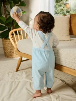 Sale Next Blue Bear Cord Dungarees and Bodysuit Set (0mths-2yrs)