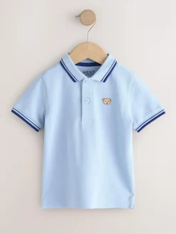 Next Blue Bear Short Sleeve Polo Shirt (3mths-7yrs)