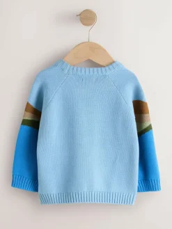 Outlet Next Blue Boat Knitted Crew Neck Jumper (3mths-7yrs)