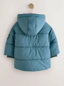 Next Borg Lined Padded Shower Resistant Coat (3mths-7yrs)^BOY Baby Winter Clothing|Coats, Jackets & Pramsuits