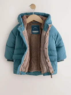 Next Borg Lined Padded Shower Resistant Coat (3mths-7yrs)^BOY Baby Winter Clothing|Coats, Jackets & Pramsuits