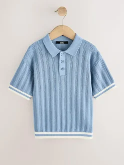 Next Button Neck Knitted Polo Shirt (3-16yrs)^BOY Knitwear & Sweaters|Knitwear