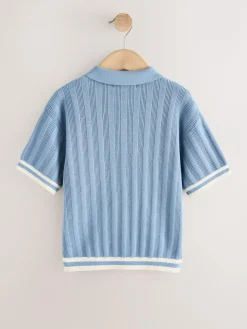 Next Button Neck Knitted Polo Shirt (3-16yrs)^BOY Knitwear & Sweaters|Knitwear