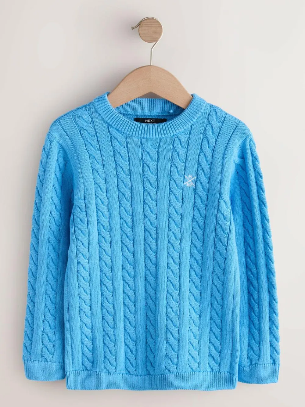 Sale Next Blue Cable Knit Crew Neck Jumper (3-16yrs)