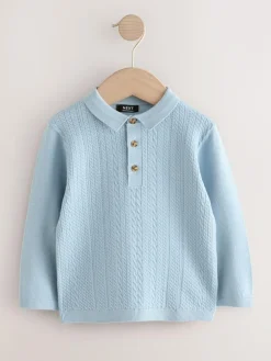 Next Cable Knit Polo Shirt (3mths-7yrs)^BOY Knitwear|Knitwear