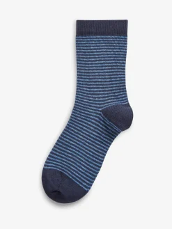 Next Blue Camouflage/Stripes Cotton Rich Socks 7 Pack^BOY Socks
