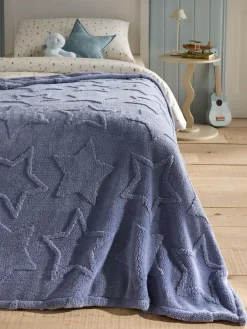 Best Next Blue Carved Star Fleece Throw
