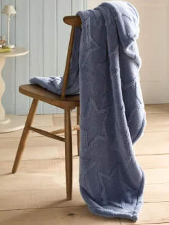 Best Next Blue Carved Star Fleece Throw