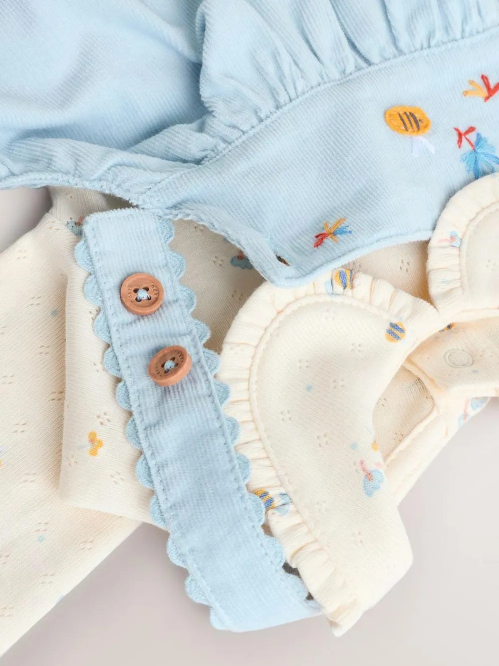 Next Blue Character Baby Cord Pinafore Long Sleeve Bodysuit & Tights Set (0mths-2yrs)^ Dresses|Dresses