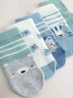 Clearance Next Baby Socks 5 Pack (0mths-2yrs) Blue Character