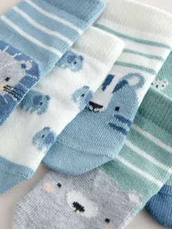 Clearance Next Baby Socks 5 Pack (0mths-2yrs) Blue Character