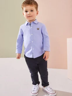 Outlet Next Blue Character Long Sleeve Long Sleeve Oxford Shirt (3mths-7yrs)