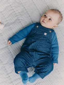Online Next Baby Cord Dungaree and Bodysuit Set (0mths-2yrs) Blue Check