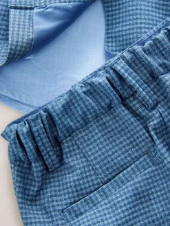 Next Blue Check Blazer, Shirt, Trousers & Bow Tie Set (3mths-9yrs)^BOY Pants & Chinos|Occasionwear