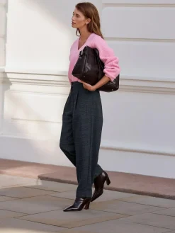 Discount Next Blue Check N. Premium Barrel Leg Trousers With Wool