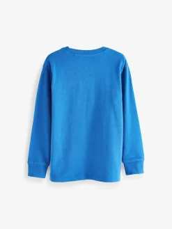 Online Next Blue Cobalt Regular Fit Long Sleeve Cosy T-Shirt (3-16yrs)