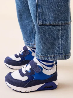 Next Blue Cobalt Standard Fit (F) Elastic Lace Trainers