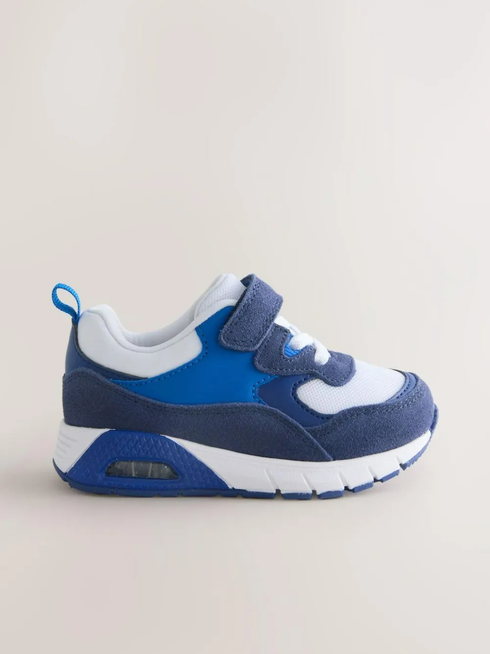 Next Blue Cobalt Standard Fit (F) Elastic Lace Trainers