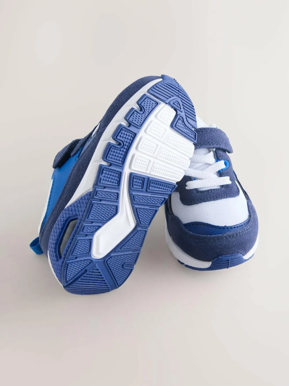 Next Blue Cobalt Standard Fit (F) Elastic Lace Trainers