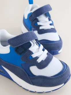 Next Blue Cobalt Standard Fit (F) Elastic Lace Trainers