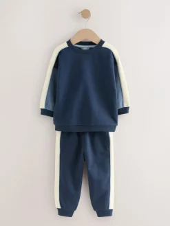 Discount Next Blue Colourblock Single Sweatshirt and Joggers Set (3mths-7yrs)
