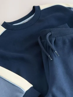 Discount Next Blue Colourblock Single Sweatshirt and Joggers Set (3mths-7yrs)
