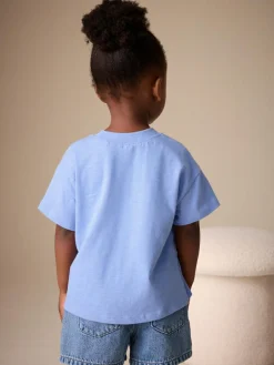 New Next Short Sleeve Embroidered T-Shirt (3mths-7yrs) Blue Cupcake