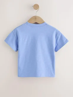 New Next Short Sleeve Embroidered T-Shirt (3mths-7yrs) Blue Cupcake