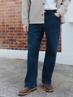 Best Next Blue Dark Baggy Fit Vintage Wash Denim Jeans
