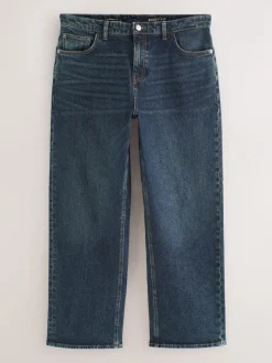 Best Next Blue Dark Baggy Fit Vintage Wash Denim Jeans